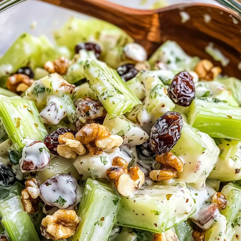 Creamy Celery Salad with Walnuts and Raisins