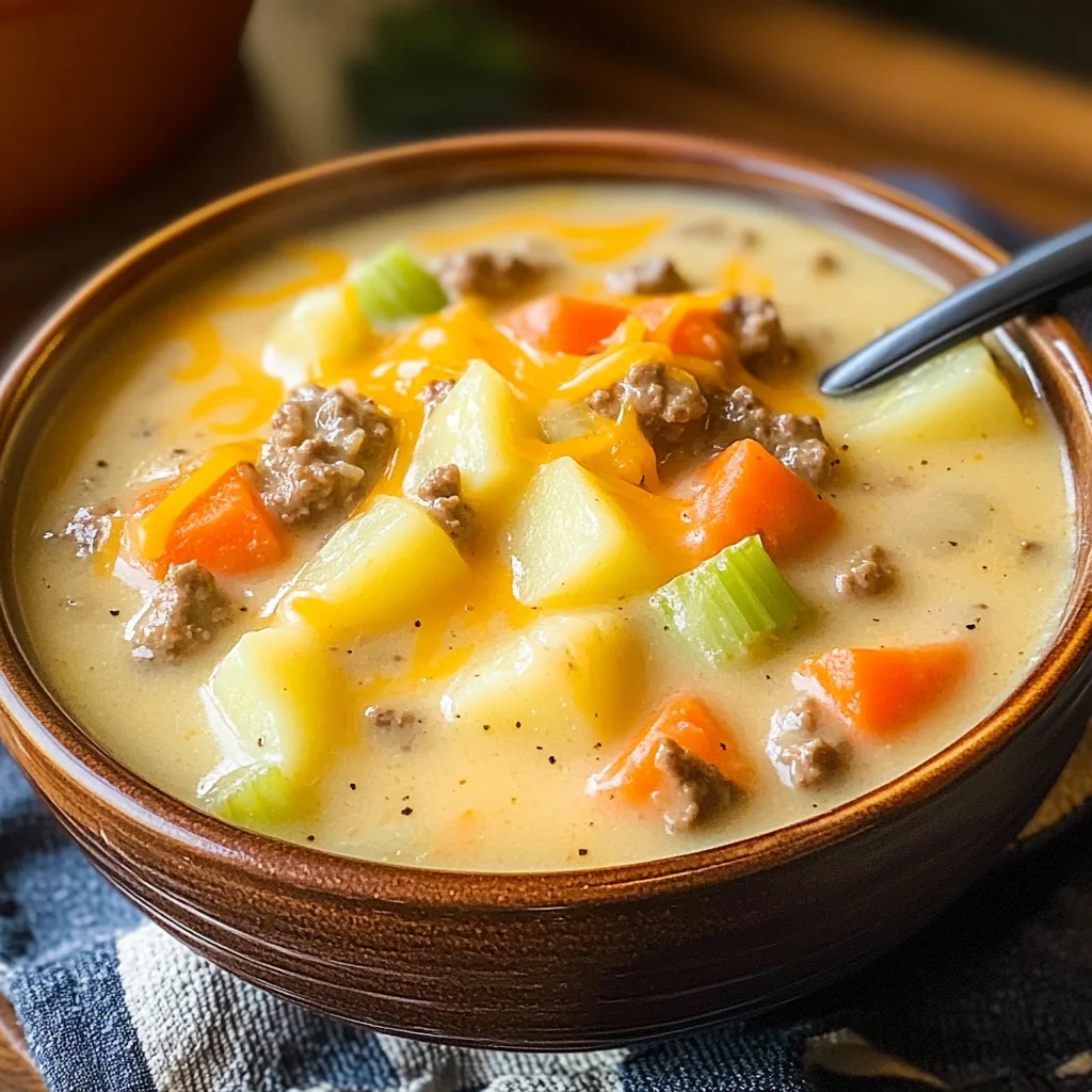 Crockpot Cheeseburger Soup