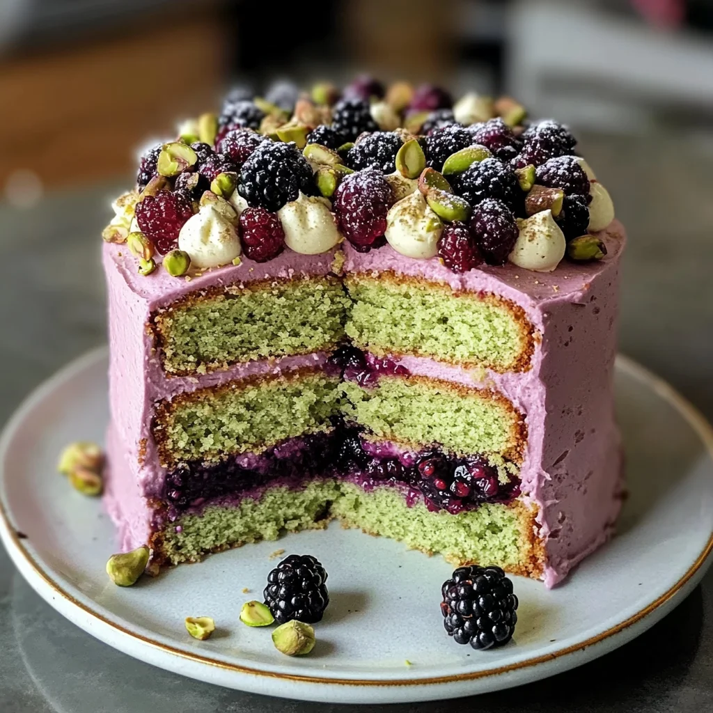 Pistachio and Blackberry Olive Oil Cake Recipe