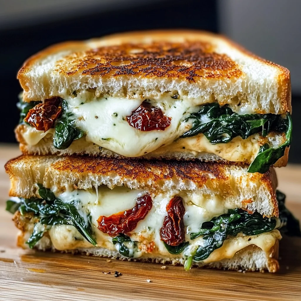 Sun Dried Tomato Spinach and Ricotta Grilled Cheese