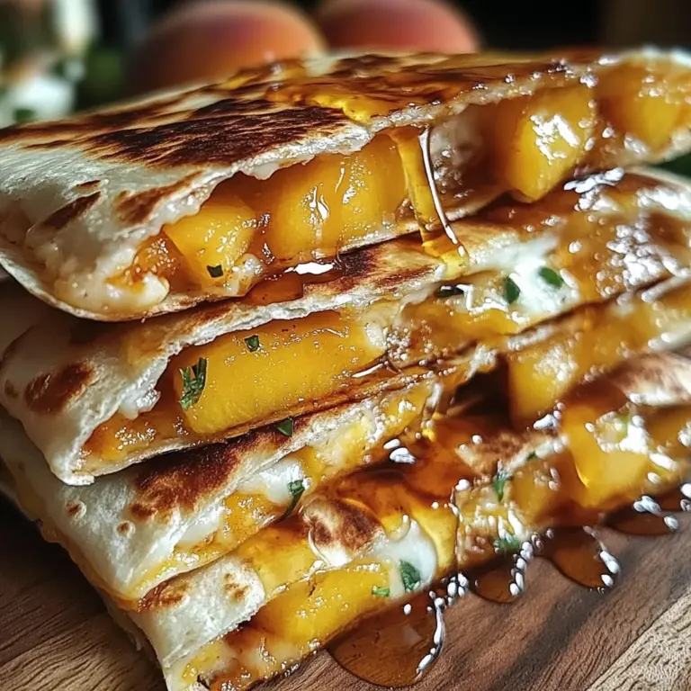 Sweet & Savory Peach Quesadillas