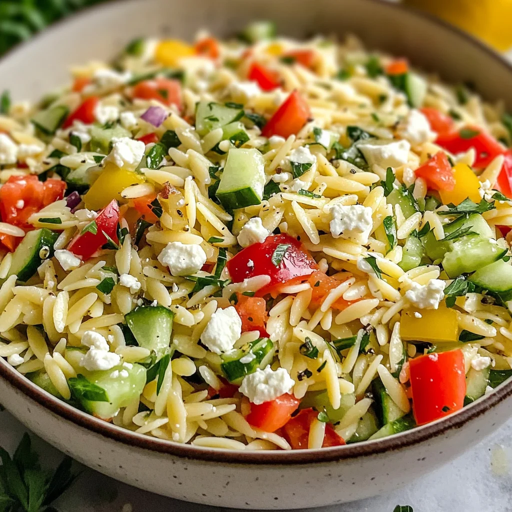 30-Minute Lemon Orzo Salad With Feta - theamazingfood