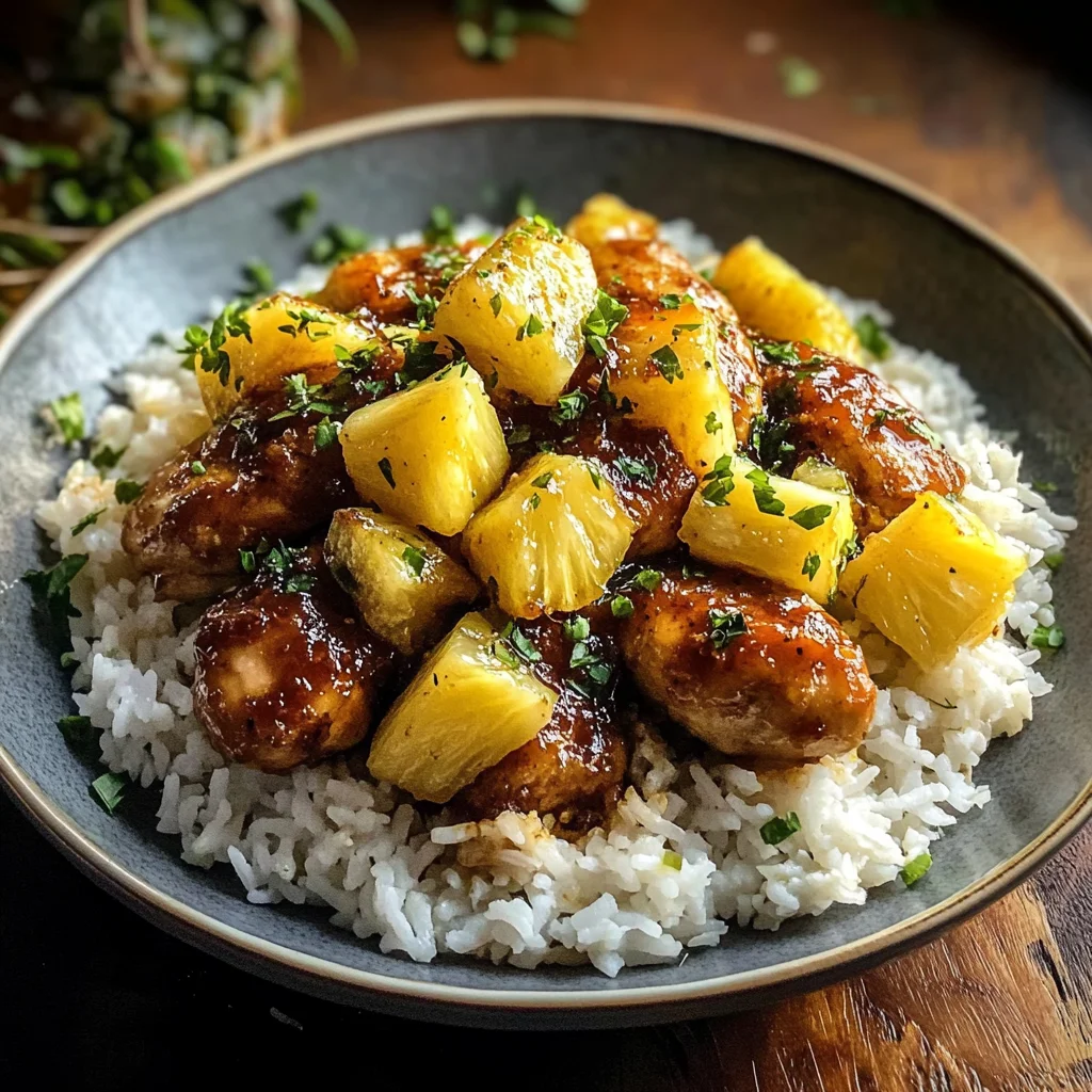 30 Minute Pineapple Chicken with Coconut Rice
