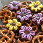 Chocolate Covered Pretzel Flowers