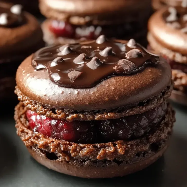 Dark Chocolate Raspberry Macarons Recipe