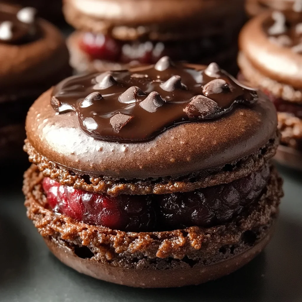 Dark Chocolate Raspberry Macarons Recipe