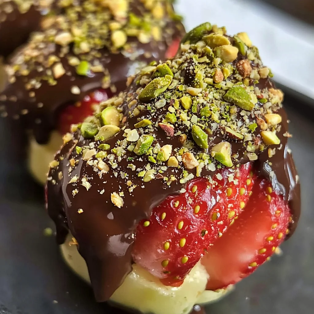 Homemade Dubai Chocolate Strawberries - theamazingfood
