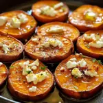 Roasted Sweet Potato Rounds with Honey & Feta