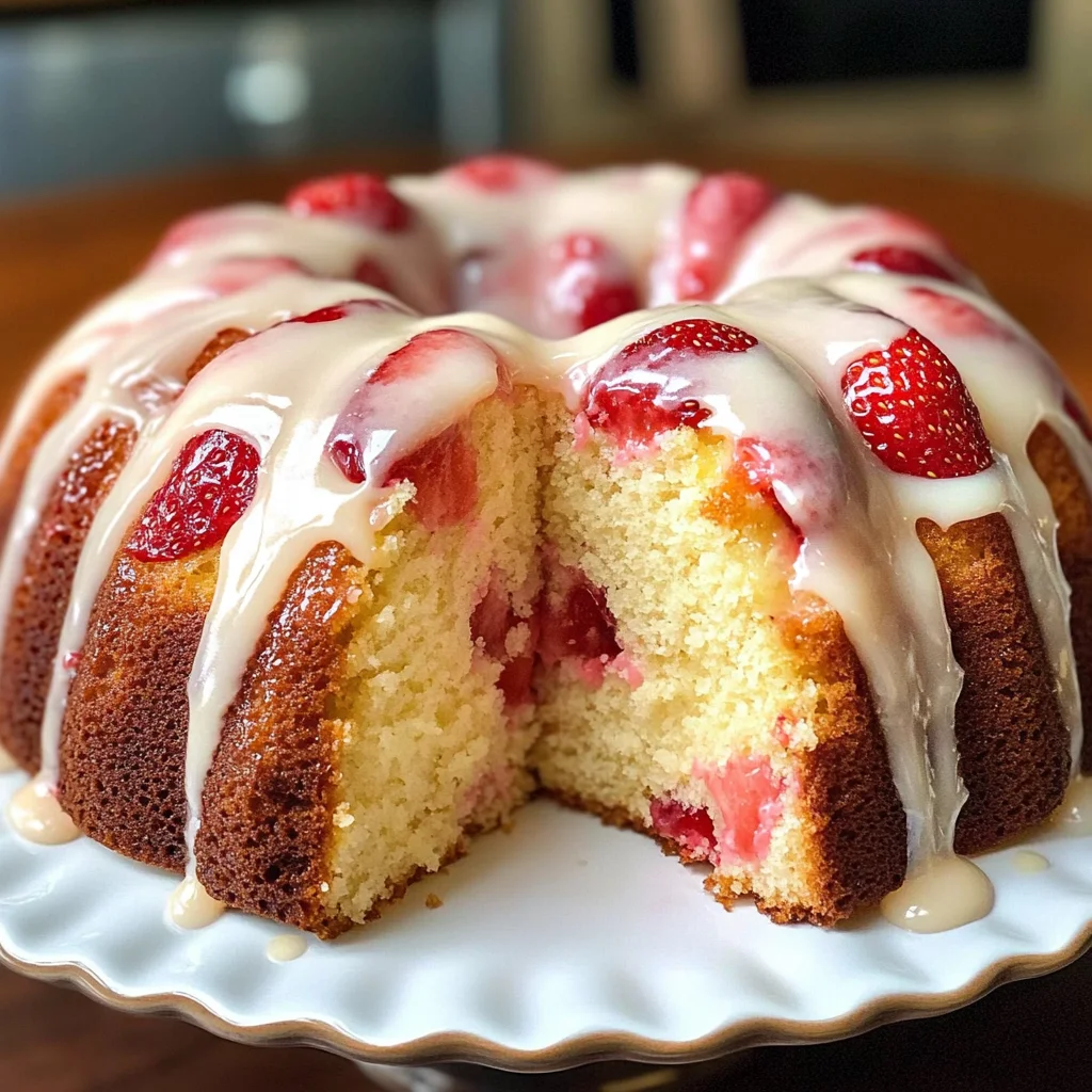 SOUR CREAM STRAWBERRY BUNDT CAKE