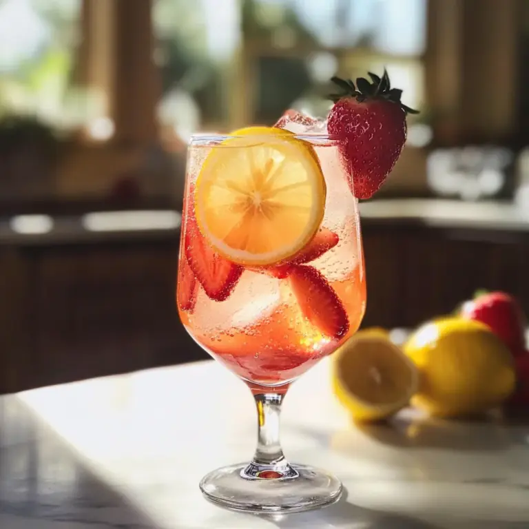 Sparkling Strawberry Lemon Mocktail