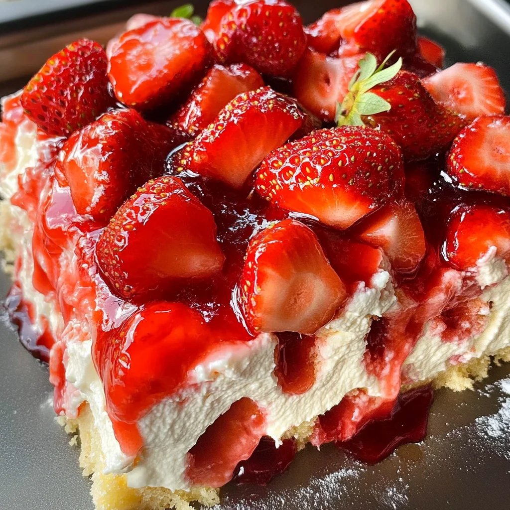 Strawberry Cheesecake Poke Cake