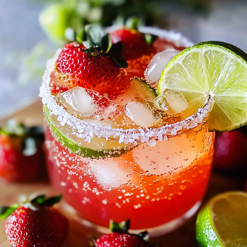 Strawberry Lime Mocktail Margarita