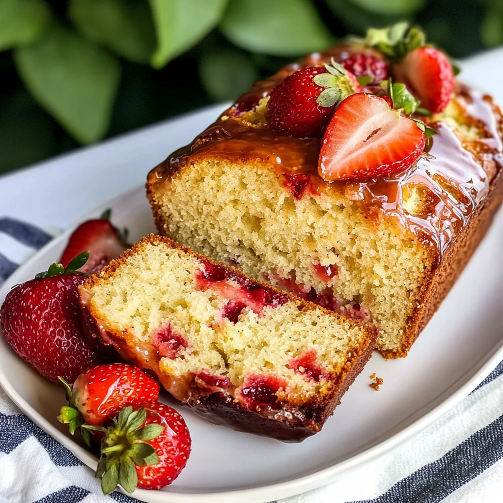 Strawberry Quick Bread with Fresh Berries