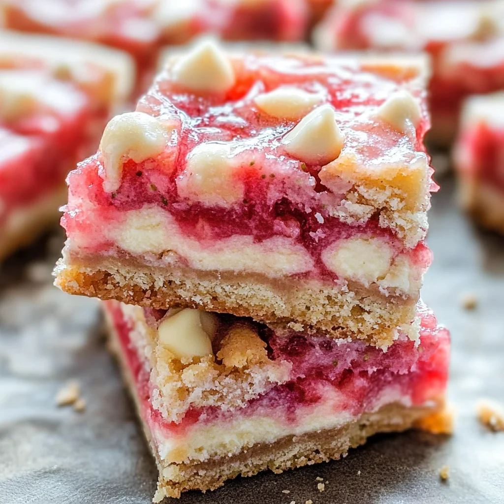Strawberry White Chocolate Gooey Bars