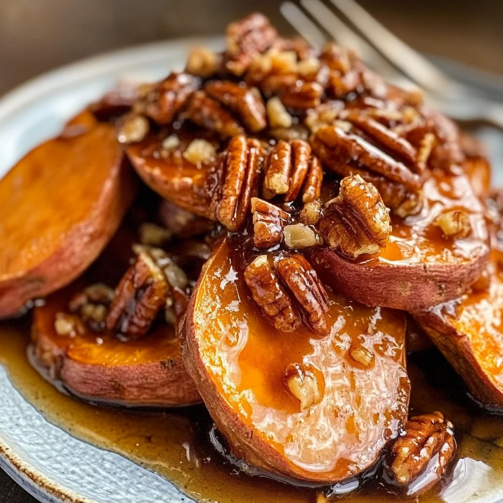 A small Thanksgiving: Melting Sweet Potatoes (with Maple-Pecan Sauce)