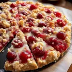 Cherry Dessert Pizza with Cherry Pie Filling and Crumble Topping Recipe