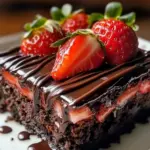 Chocolate Covered Strawberry Brownies