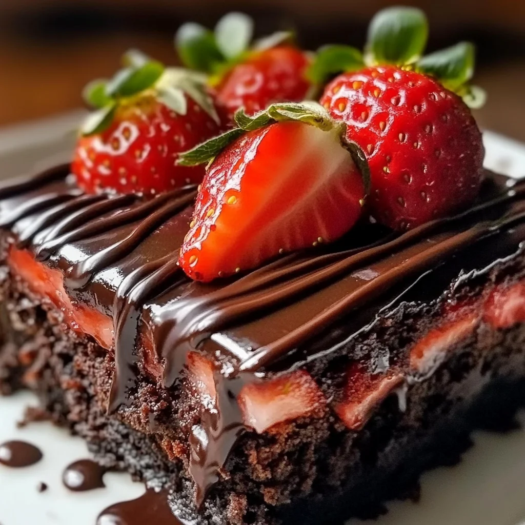 Chocolate Covered Strawberry Brownies