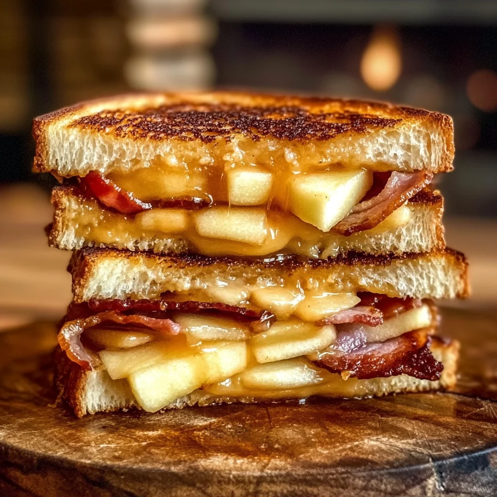 Hot Honey Apple Cheddar Beef Turkey Bacon Grilled Cheese