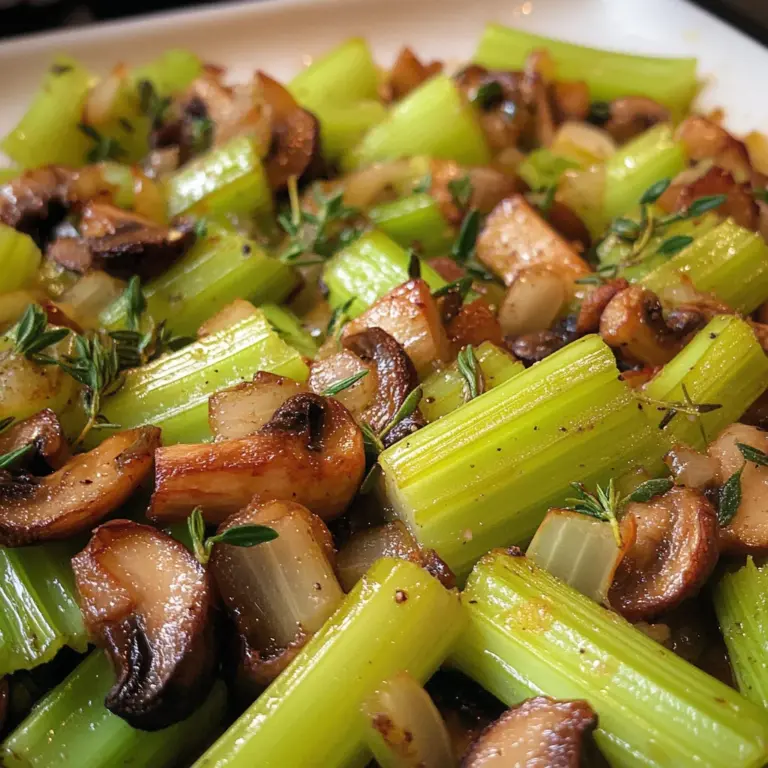Jennie's Roasted Celery And Mushrooms