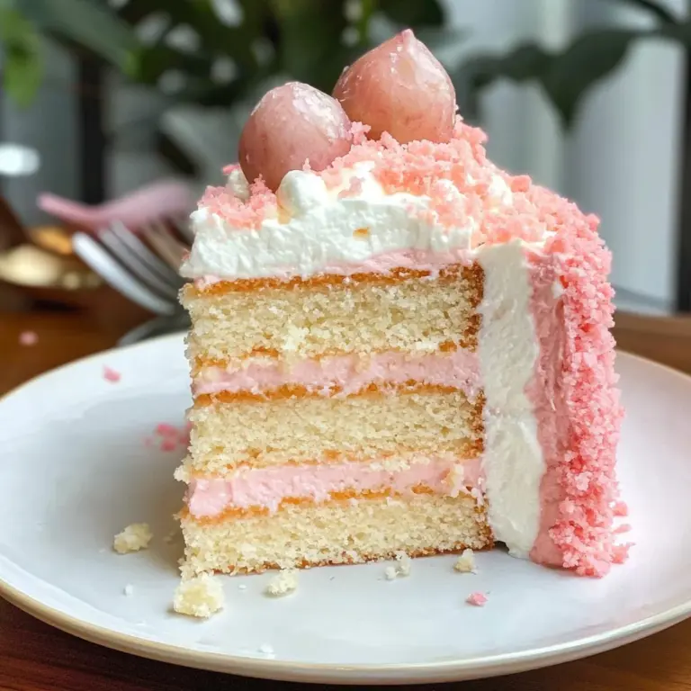 Lychee Cake With Pink Biscuits
