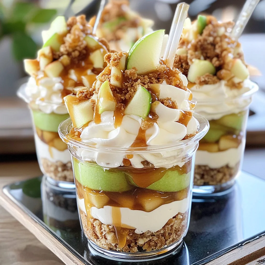 No Bake Caramel Apple Cheesecake Parfaits