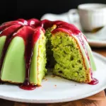 Pistachio Bundt Cake w/ Cherry Glaze