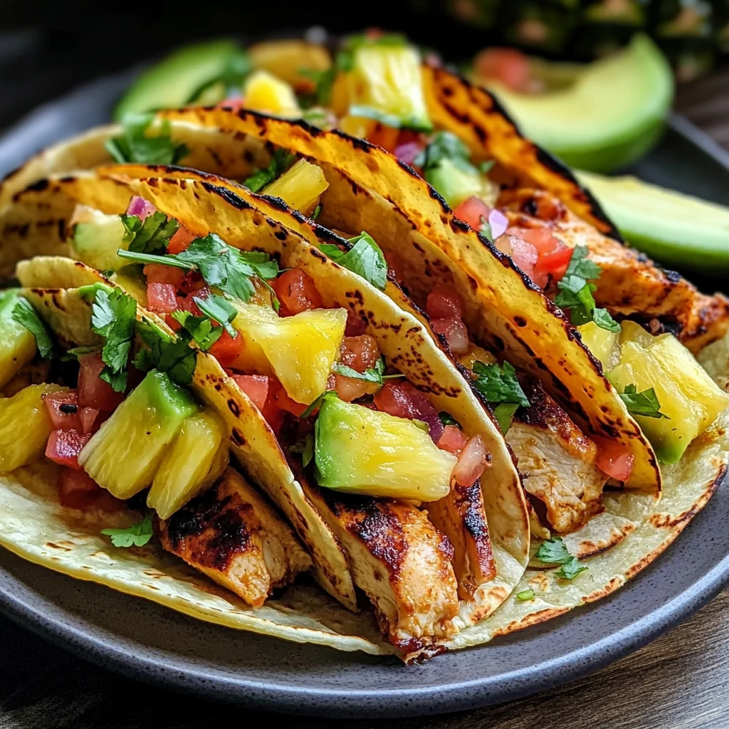 Refreshing Pineapple Chicken Tacos