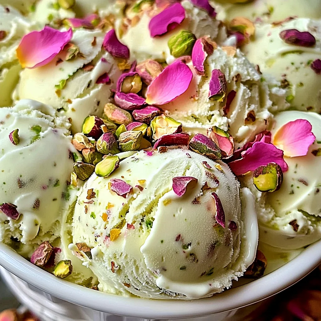 Rose Pistachio Cheesecake Ice Cream
