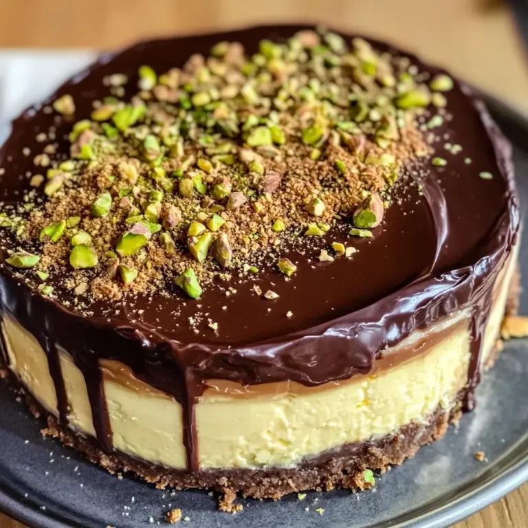 Tahini Dubai Chocolate Cheesecake - theamazingfood