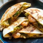 Avocado Green Chile Shrimp Quesadillas