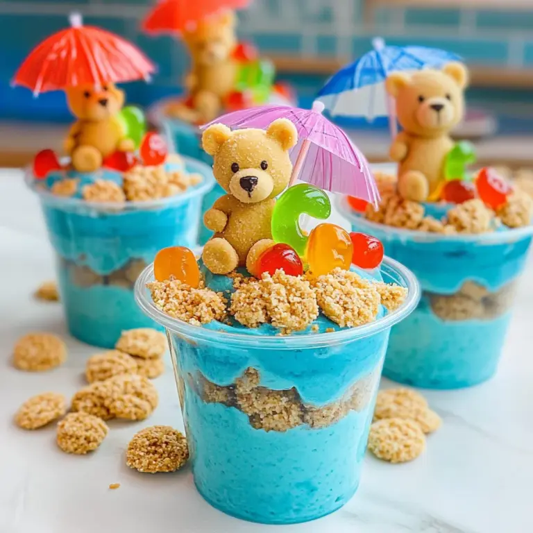 Beach Bear Pudding Cups
