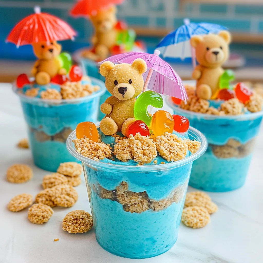 Beach Bear Pudding Cups