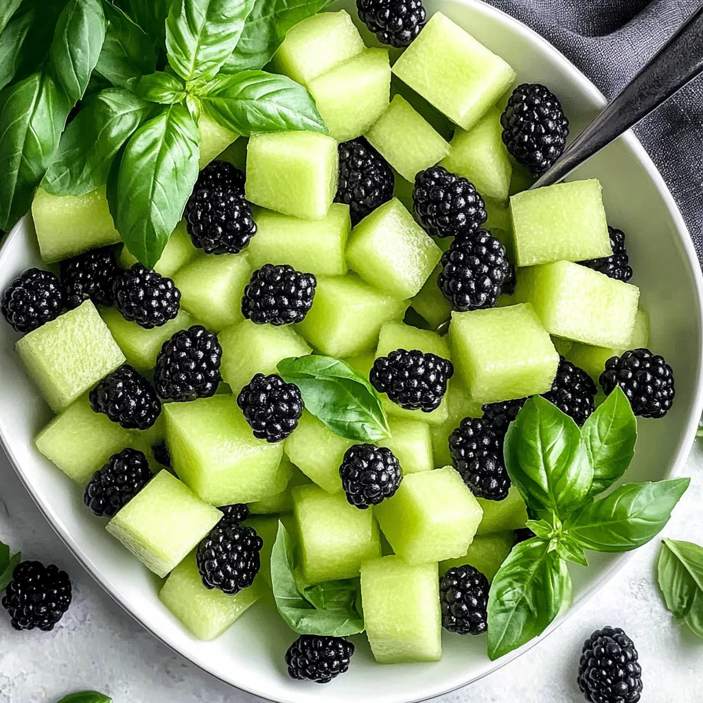 Blackberry Honeydew Salad with Basil
