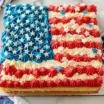 Buttercream Flag Cake (Simple 4th of July Party Dessert)