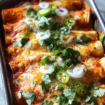 Creamy Red Chile Sauce Chicken Enchiladas