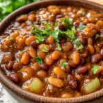 Crockpot Vegan BBQ Baked Beans Summer Cookout