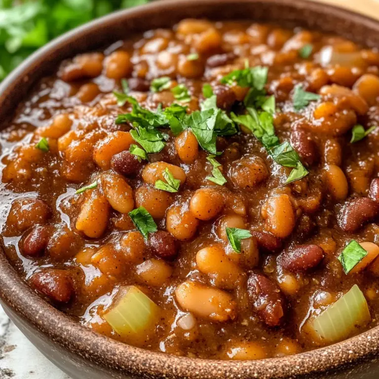 Crockpot Vegan BBQ Baked Beans Summer Cookout