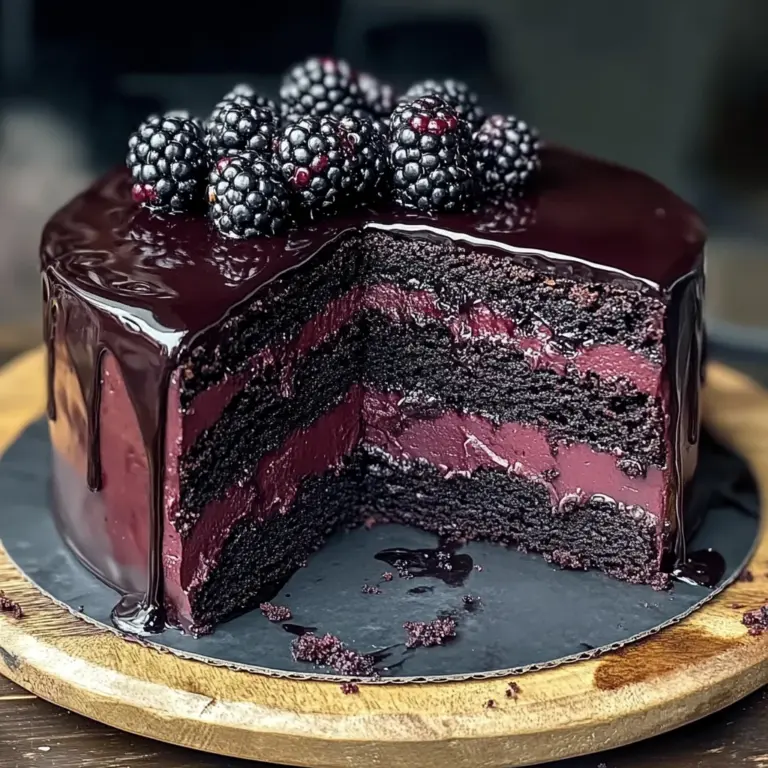Decadent Blackberry Velvet Gothic Cake