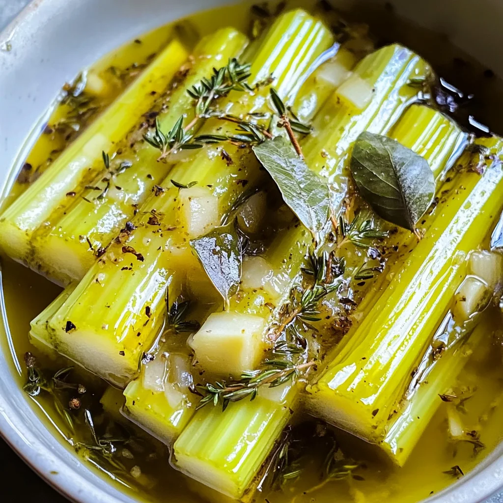 Delicious Braised Celery With Thyme and White apple vinegar Recipe