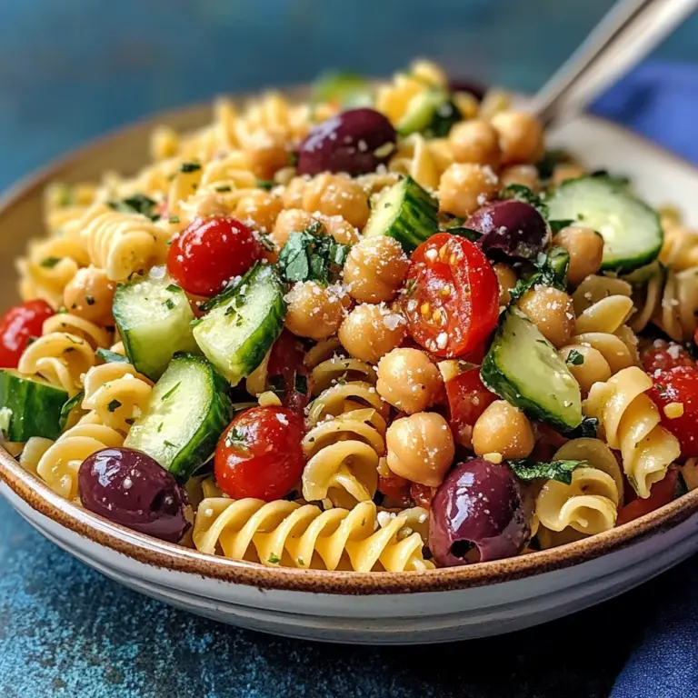 Easy Greek Pasta Salad with Chickpeas