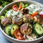 Greek Chicken Meatball Bowls