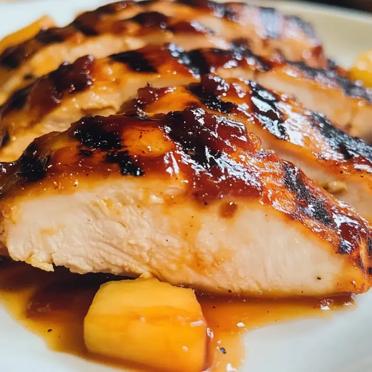 Grilled Chicken with Peach BBQ Sauce