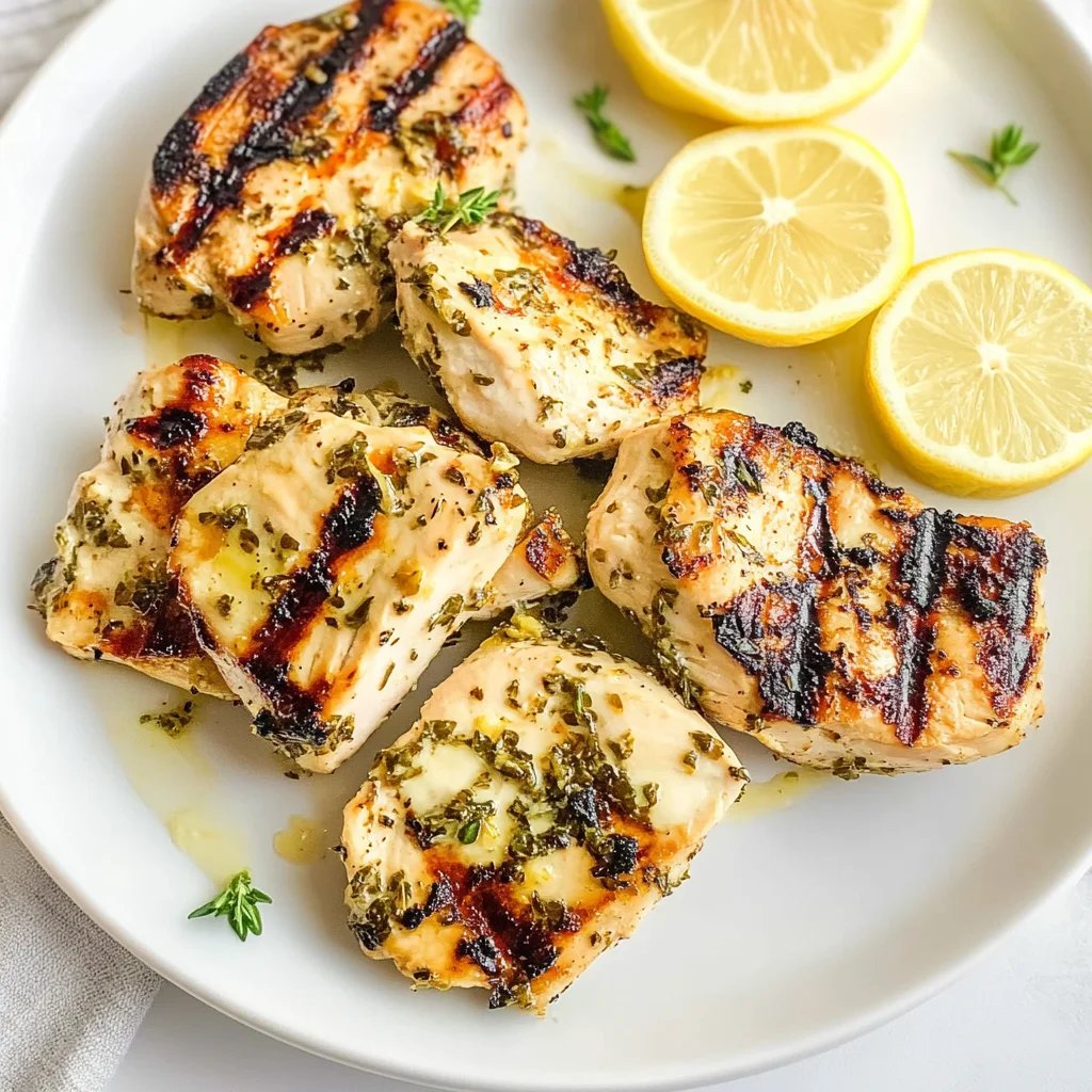 Grilled Lemon Herb Yogurt Marinated Chicken Breasts