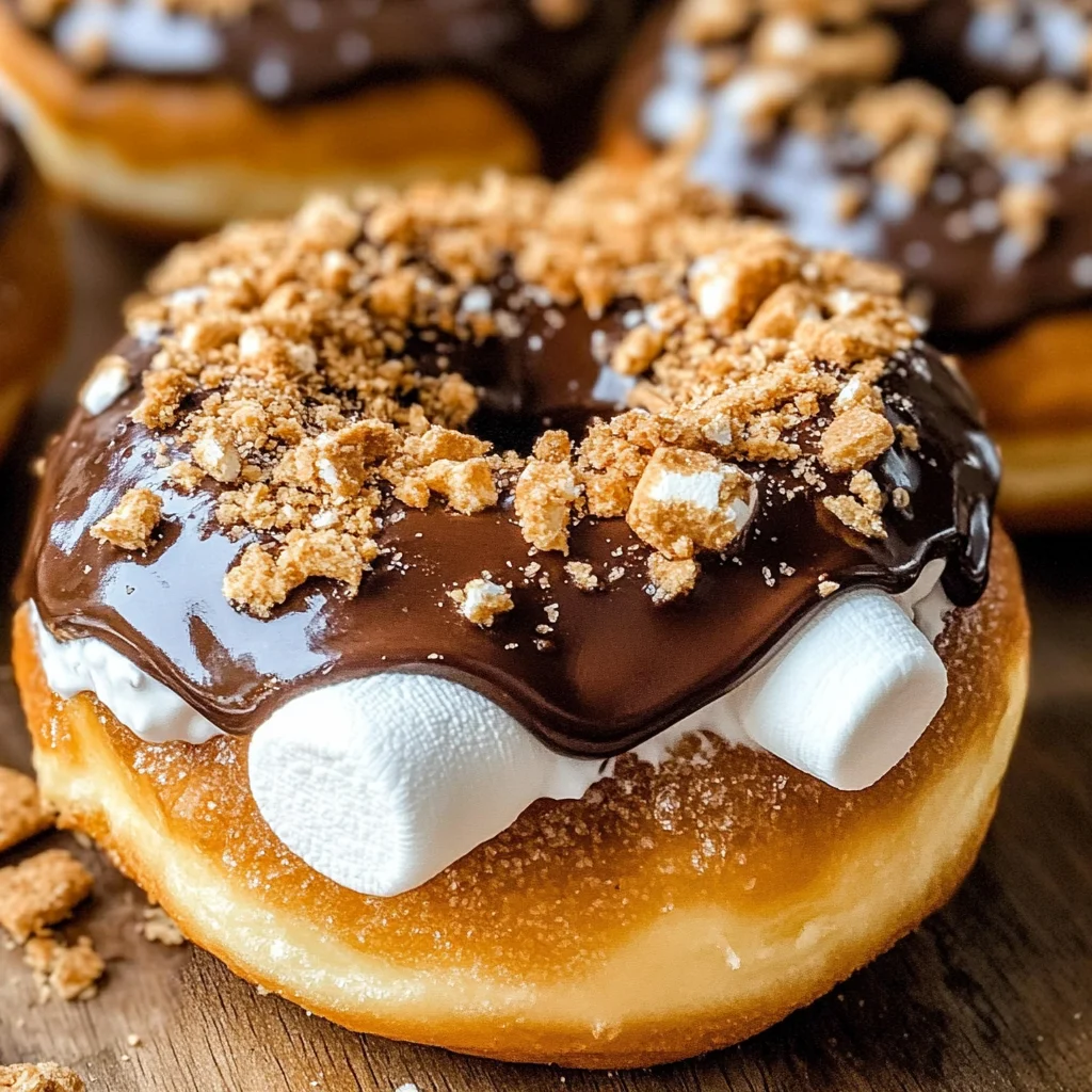 Marshmallow Cream Filled S'mores Donuts