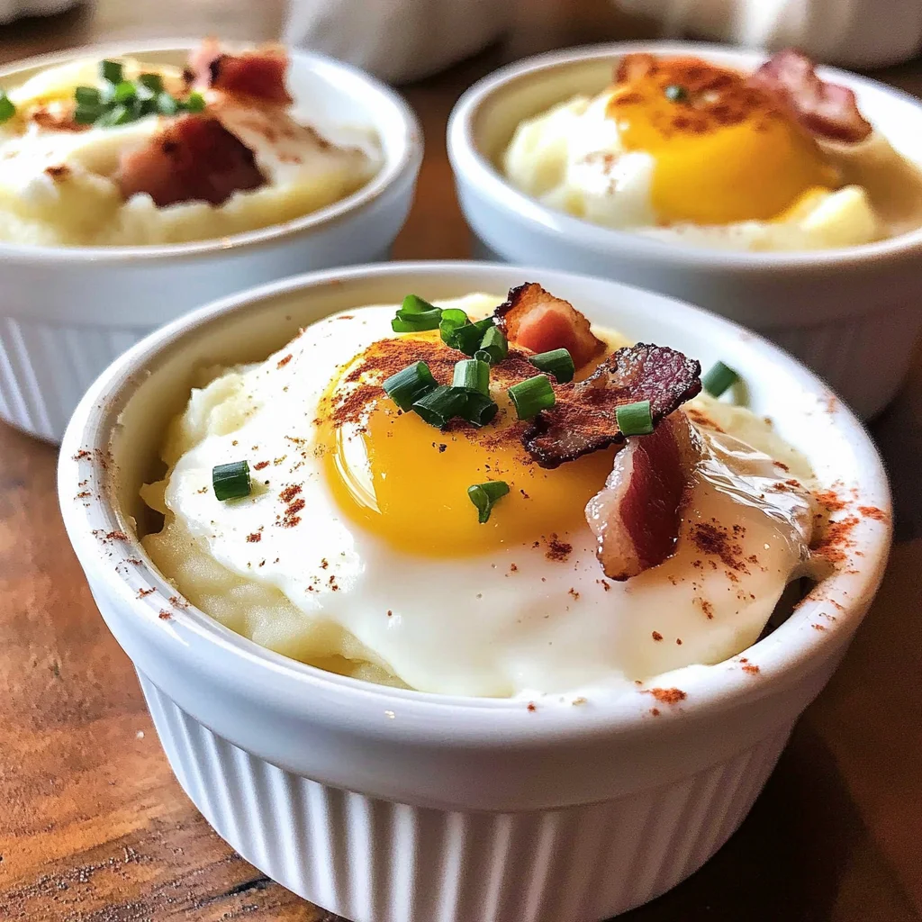 Mashed Potatoes and Eggs Breakfast Ramekins