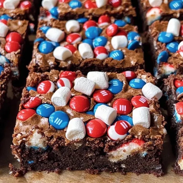 Patriotic Marshmallow Crunch Brownies