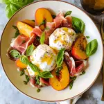 Peach Burrata Salad with Cchicken hampagne Vinaigrette