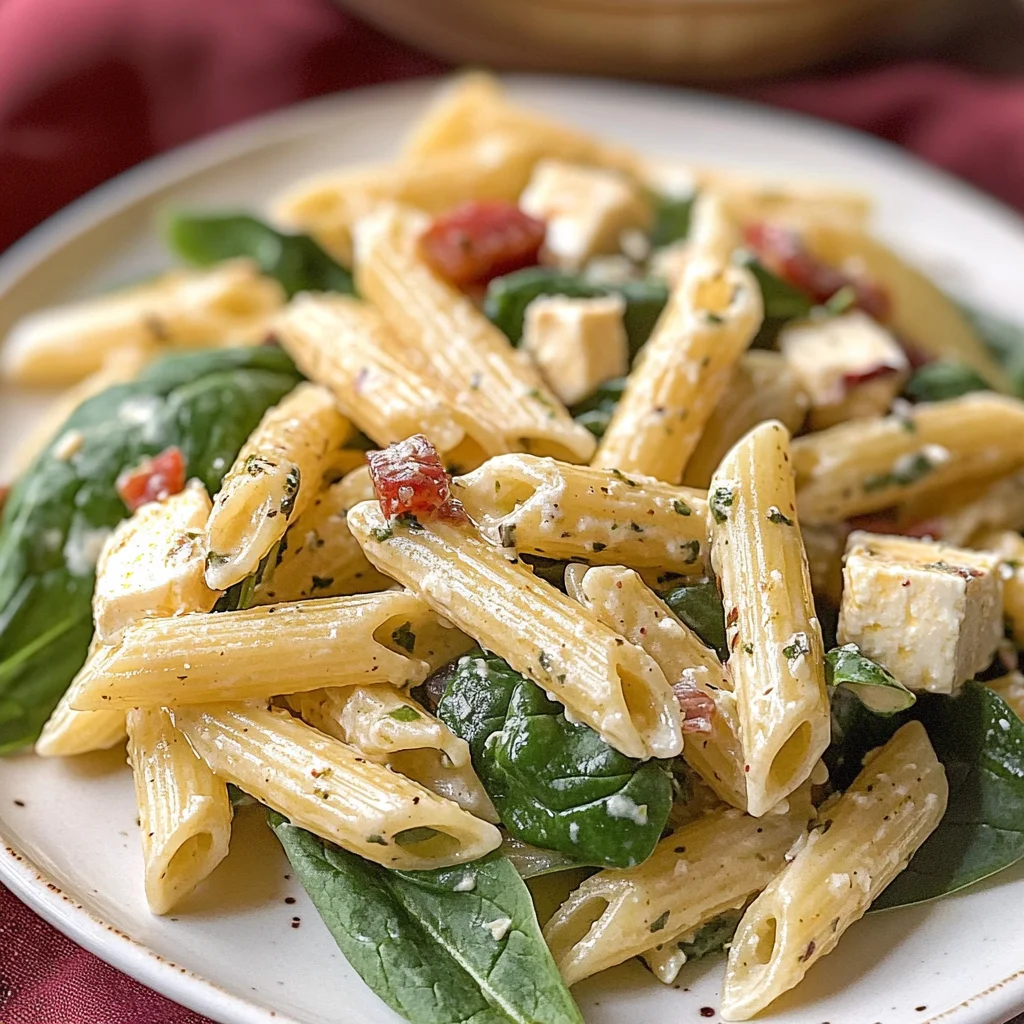 Smoked Mozzarella and Spinach Pasta Salad