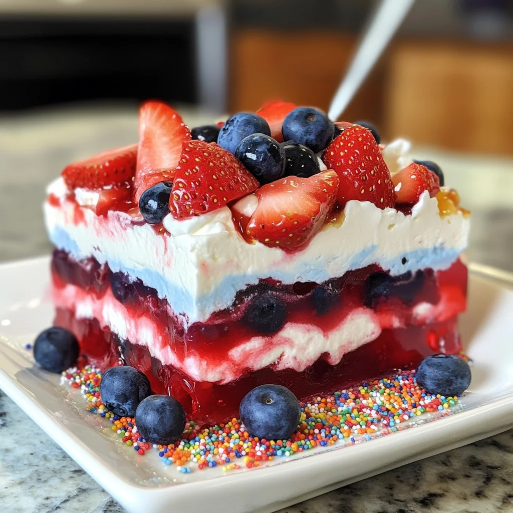 Summer Berry Jello Lasagna